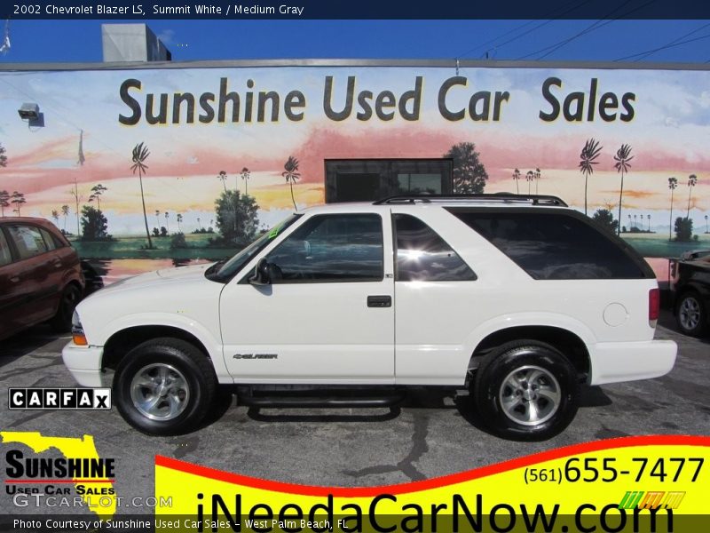 Summit White / Medium Gray 2002 Chevrolet Blazer LS