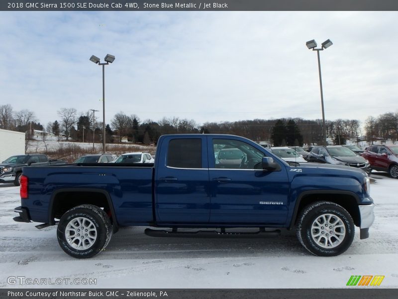 Stone Blue Metallic / Jet Black 2018 GMC Sierra 1500 SLE Double Cab 4WD