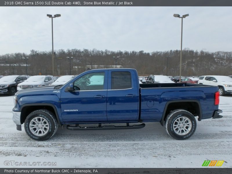Stone Blue Metallic / Jet Black 2018 GMC Sierra 1500 SLE Double Cab 4WD