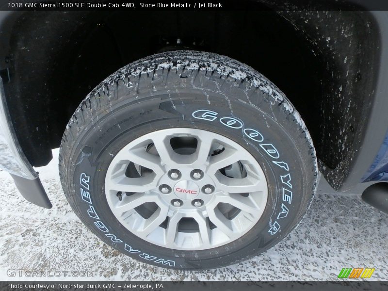 Stone Blue Metallic / Jet Black 2018 GMC Sierra 1500 SLE Double Cab 4WD