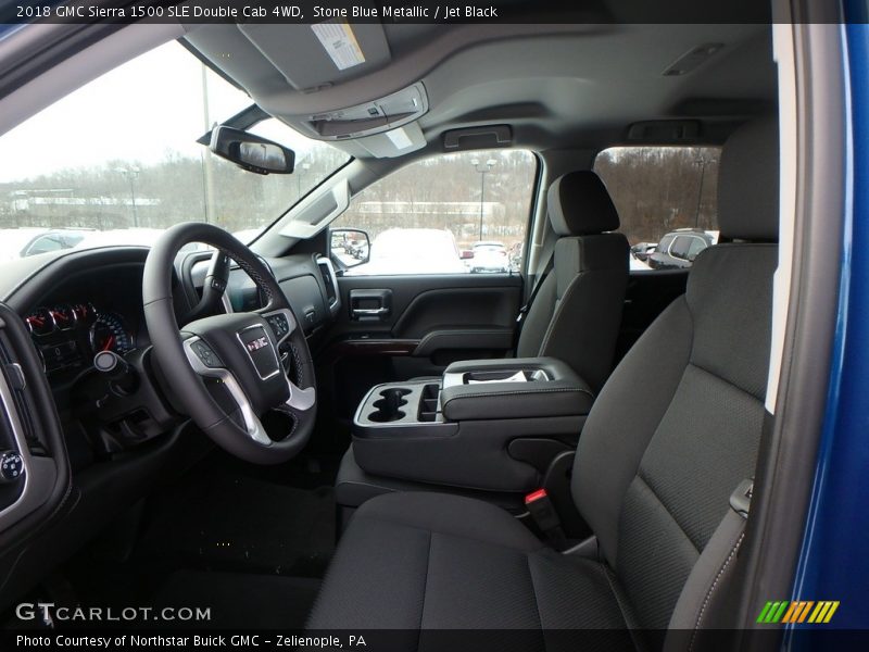 Stone Blue Metallic / Jet Black 2018 GMC Sierra 1500 SLE Double Cab 4WD