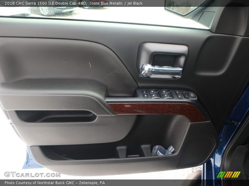 Stone Blue Metallic / Jet Black 2018 GMC Sierra 1500 SLE Double Cab 4WD