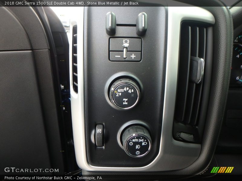 Stone Blue Metallic / Jet Black 2018 GMC Sierra 1500 SLE Double Cab 4WD