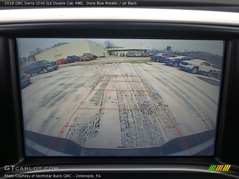 Stone Blue Metallic / Jet Black 2018 GMC Sierra 1500 SLE Double Cab 4WD