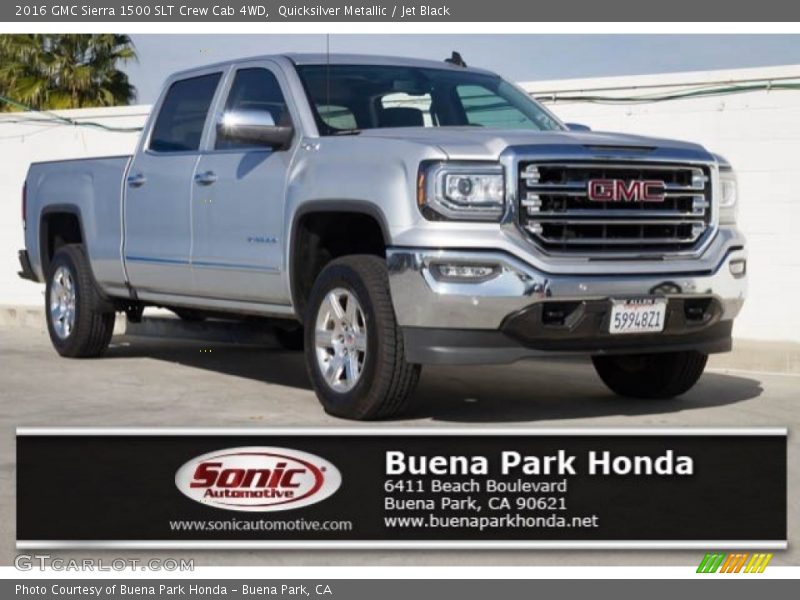 Quicksilver Metallic / Jet Black 2016 GMC Sierra 1500 SLT Crew Cab 4WD