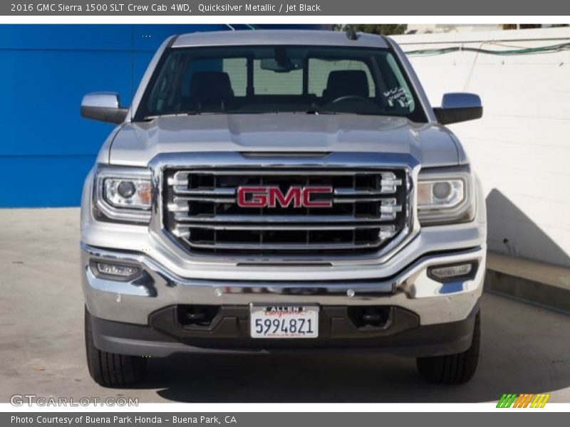 Quicksilver Metallic / Jet Black 2016 GMC Sierra 1500 SLT Crew Cab 4WD