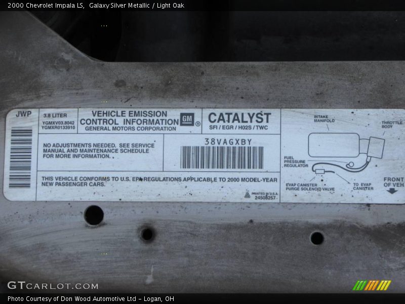 Galaxy Silver Metallic / Light Oak 2000 Chevrolet Impala LS