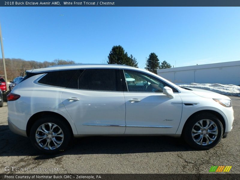 White Frost Tricoat / Chestnut 2018 Buick Enclave Avenir AWD