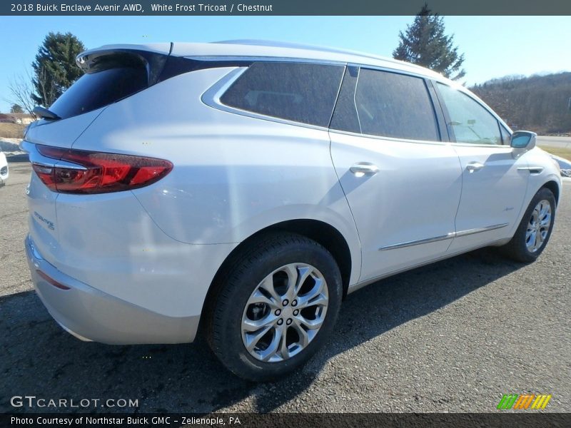 White Frost Tricoat / Chestnut 2018 Buick Enclave Avenir AWD