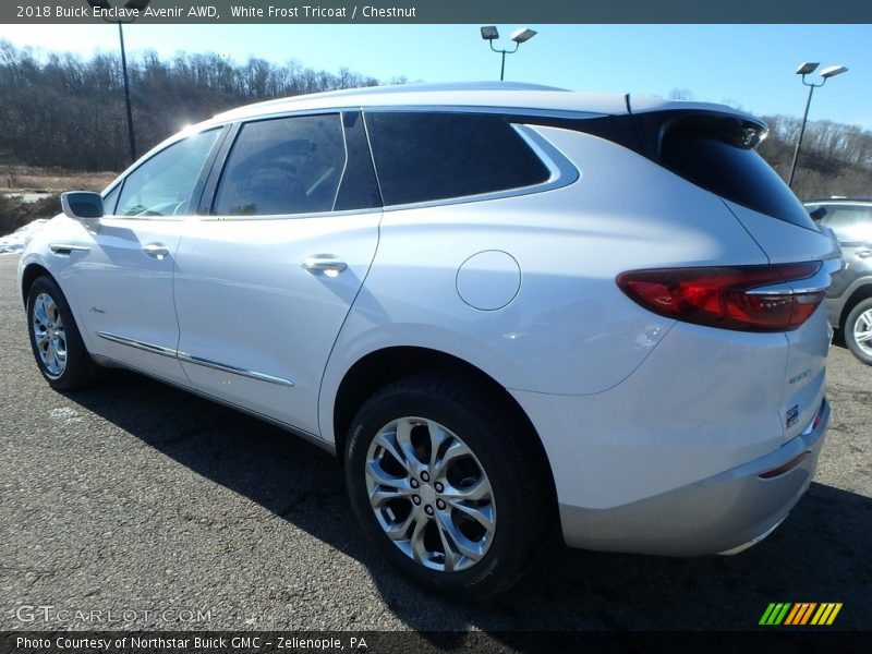 White Frost Tricoat / Chestnut 2018 Buick Enclave Avenir AWD