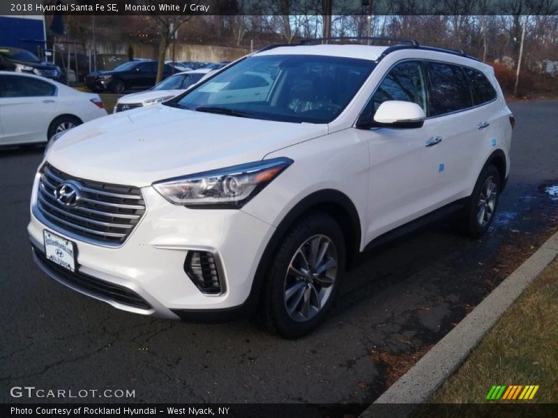 Monaco White / Gray 2018 Hyundai Santa Fe SE
