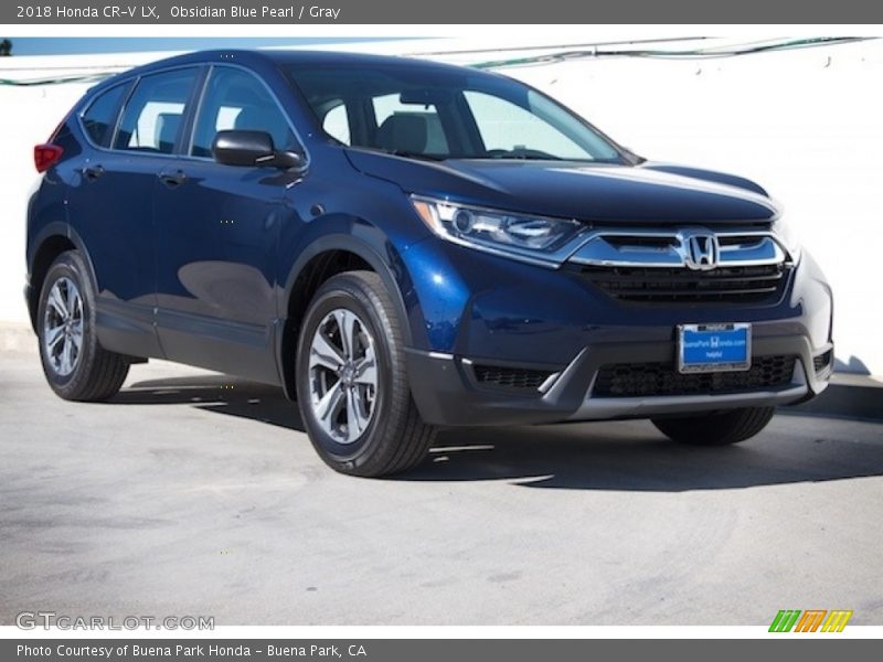 Obsidian Blue Pearl / Gray 2018 Honda CR-V LX