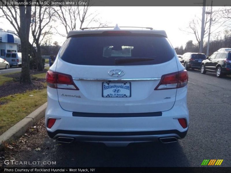 Monaco White / Gray 2018 Hyundai Santa Fe SE