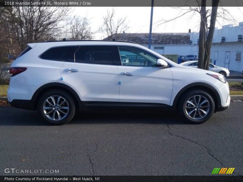 Monaco White / Gray 2018 Hyundai Santa Fe SE