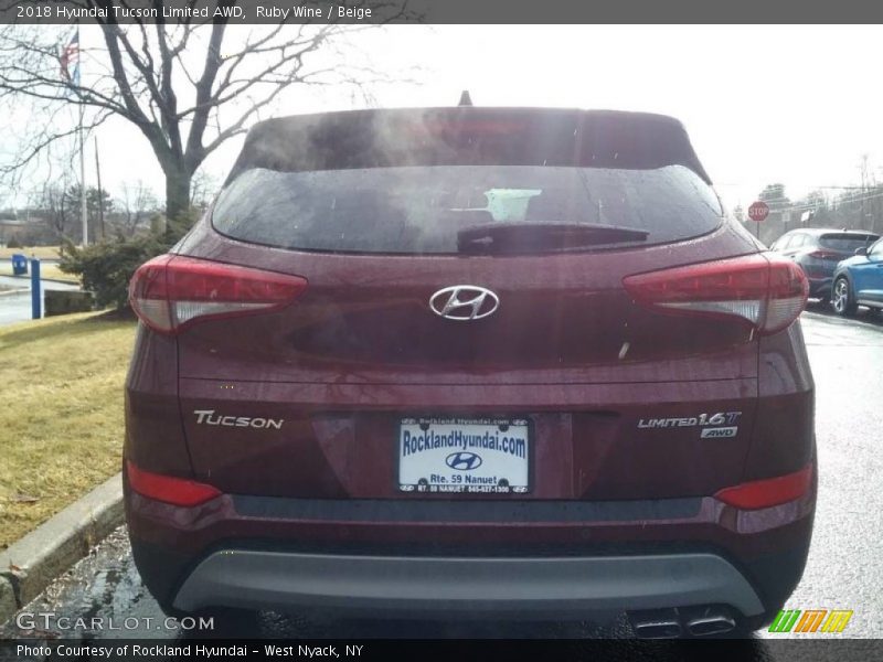 Ruby Wine / Beige 2018 Hyundai Tucson Limited AWD