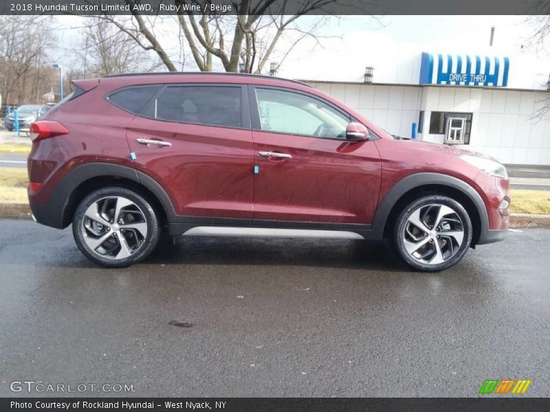 Ruby Wine / Beige 2018 Hyundai Tucson Limited AWD