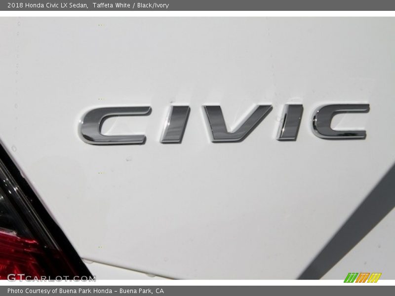 Taffeta White / Black/Ivory 2018 Honda Civic LX Sedan