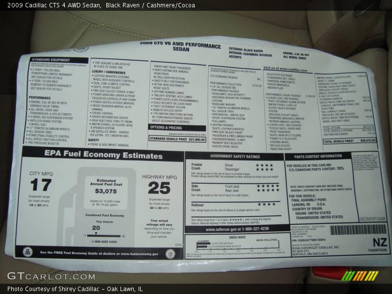 Black Raven / Cashmere/Cocoa 2009 Cadillac CTS 4 AWD Sedan
