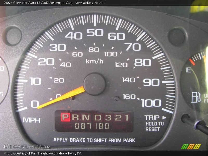 Ivory White / Neutral 2001 Chevrolet Astro LS AWD Passenger Van
