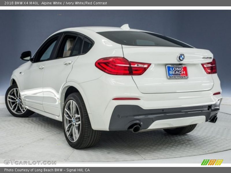 Alpine White / Ivory White/Red Contrast 2018 BMW X4 M40i