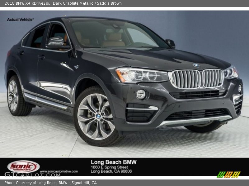 Dark Graphite Metallic / Saddle Brown 2018 BMW X4 xDrive28i