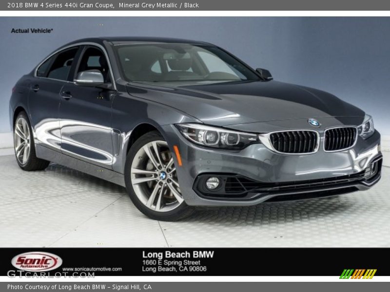 Mineral Grey Metallic / Black 2018 BMW 4 Series 440i Gran Coupe