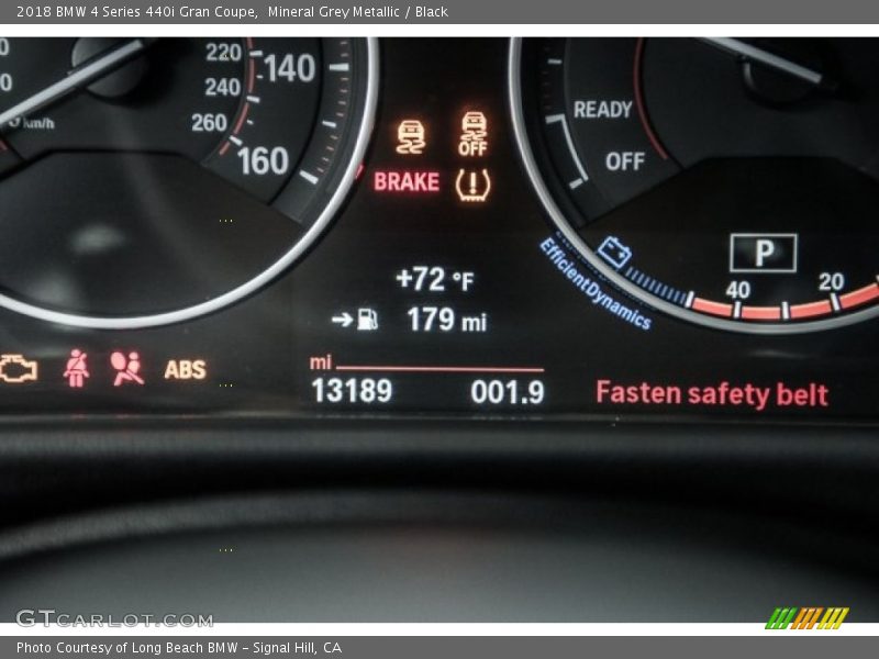 Mineral Grey Metallic / Black 2018 BMW 4 Series 440i Gran Coupe