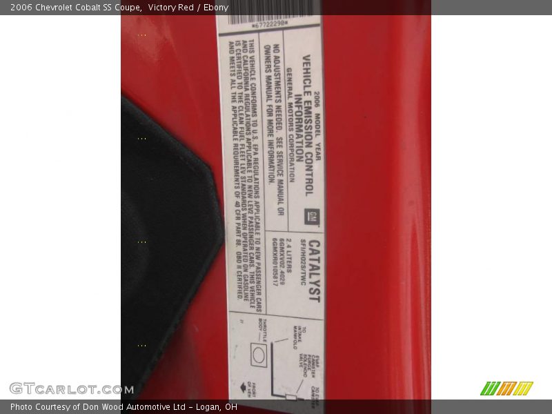 Victory Red / Ebony 2006 Chevrolet Cobalt SS Coupe