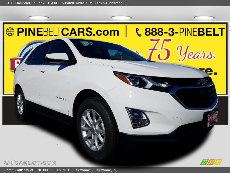 Summit White / Jet Black/­Cinnamon 2018 Chevrolet Equinox LT AWD