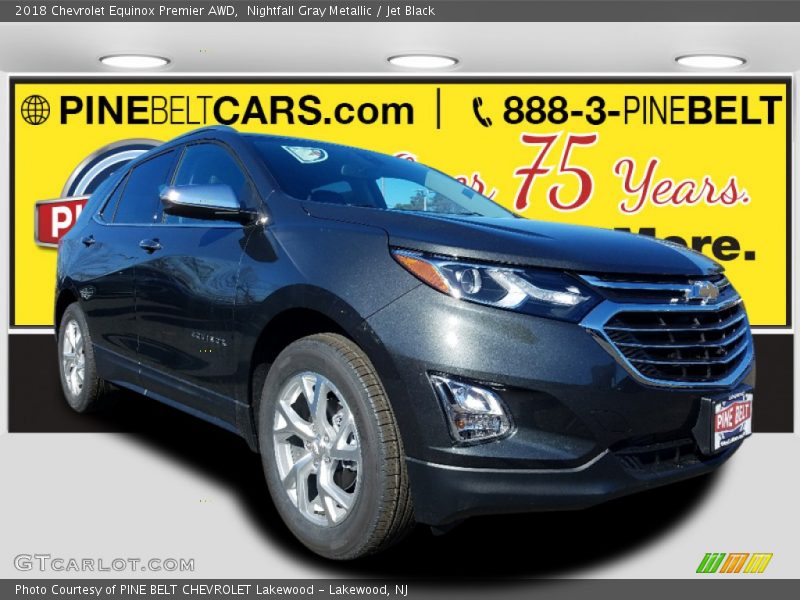 Nightfall Gray Metallic / Jet Black 2018 Chevrolet Equinox Premier AWD