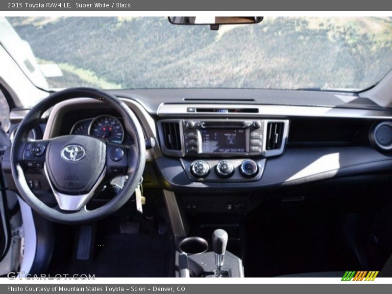 Super White / Black 2015 Toyota RAV4 LE