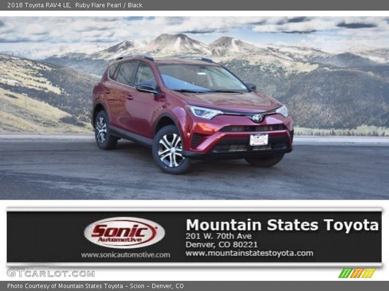 Ruby Flare Pearl / Black 2018 Toyota RAV4 LE