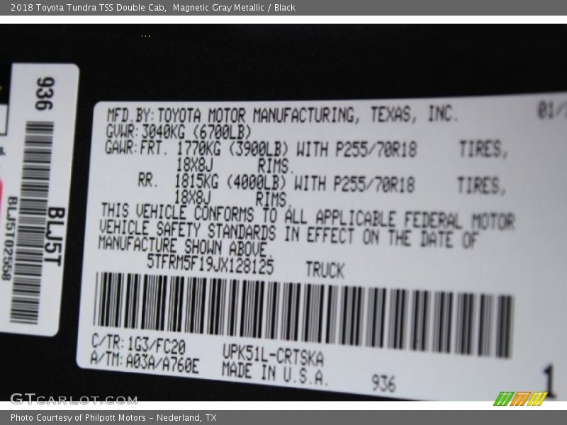 Magnetic Gray Metallic / Black 2018 Toyota Tundra TSS Double Cab