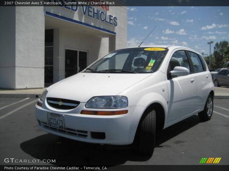 Summit White / Charcoal Black 2007 Chevrolet Aveo 5 Hatchback