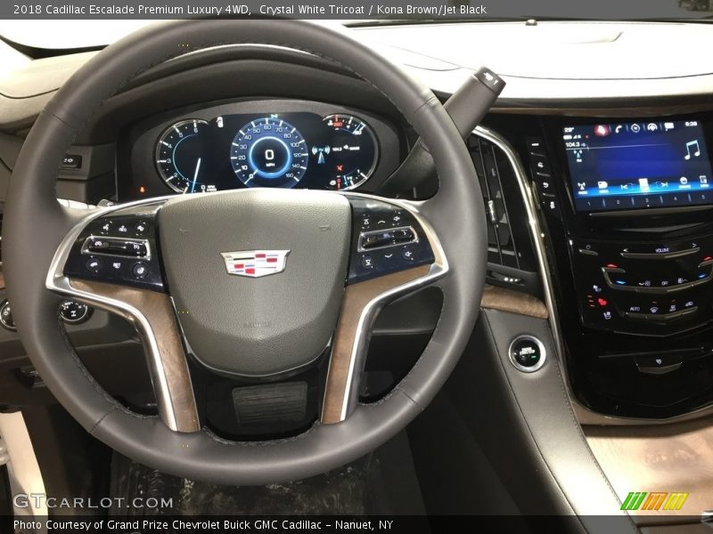 Crystal White Tricoat / Kona Brown/Jet Black 2018 Cadillac Escalade Premium Luxury 4WD
