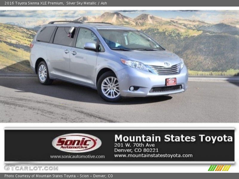 Silver Sky Metallic / Ash 2016 Toyota Sienna XLE Premium