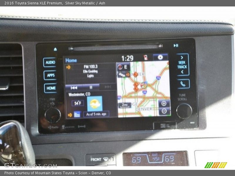 Silver Sky Metallic / Ash 2016 Toyota Sienna XLE Premium