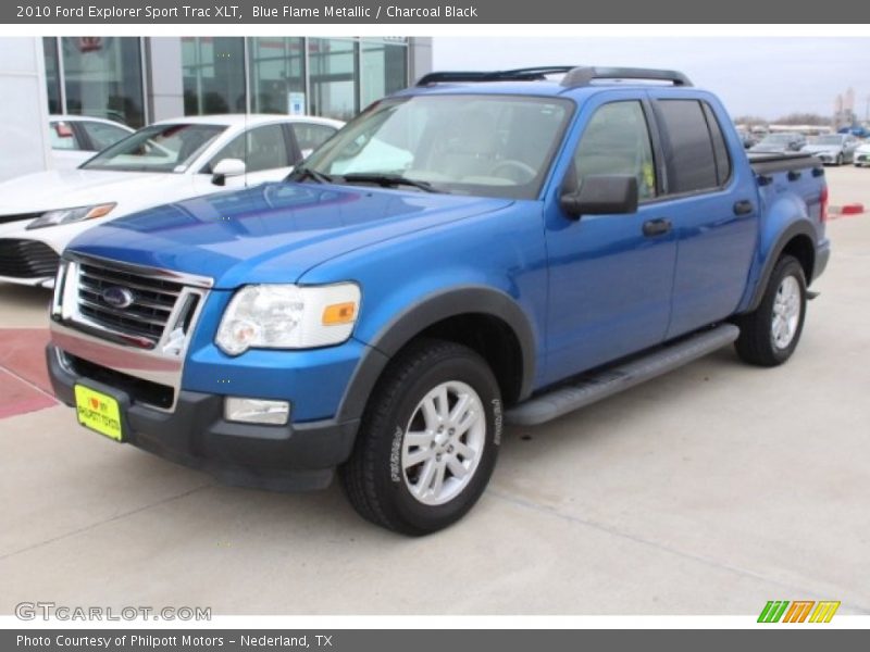 Blue Flame Metallic / Charcoal Black 2010 Ford Explorer Sport Trac XLT