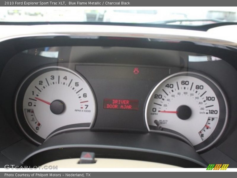 Blue Flame Metallic / Charcoal Black 2010 Ford Explorer Sport Trac XLT