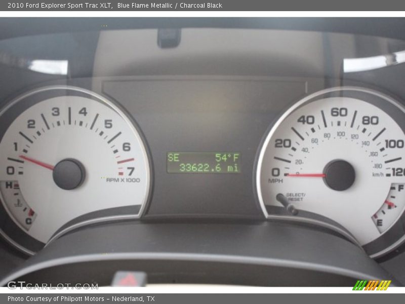 Blue Flame Metallic / Charcoal Black 2010 Ford Explorer Sport Trac XLT