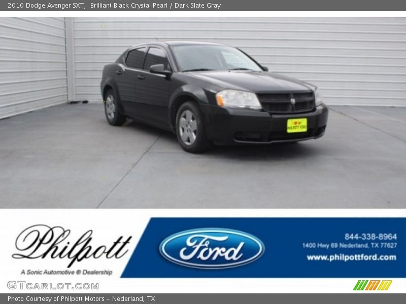 Brilliant Black Crystal Pearl / Dark Slate Gray 2010 Dodge Avenger SXT
