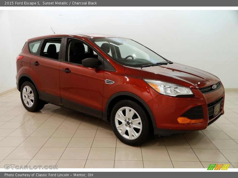 Sunset Metallic / Charcoal Black 2015 Ford Escape S