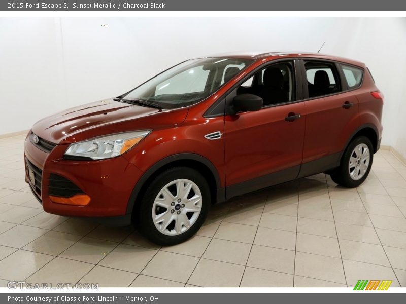 Sunset Metallic / Charcoal Black 2015 Ford Escape S