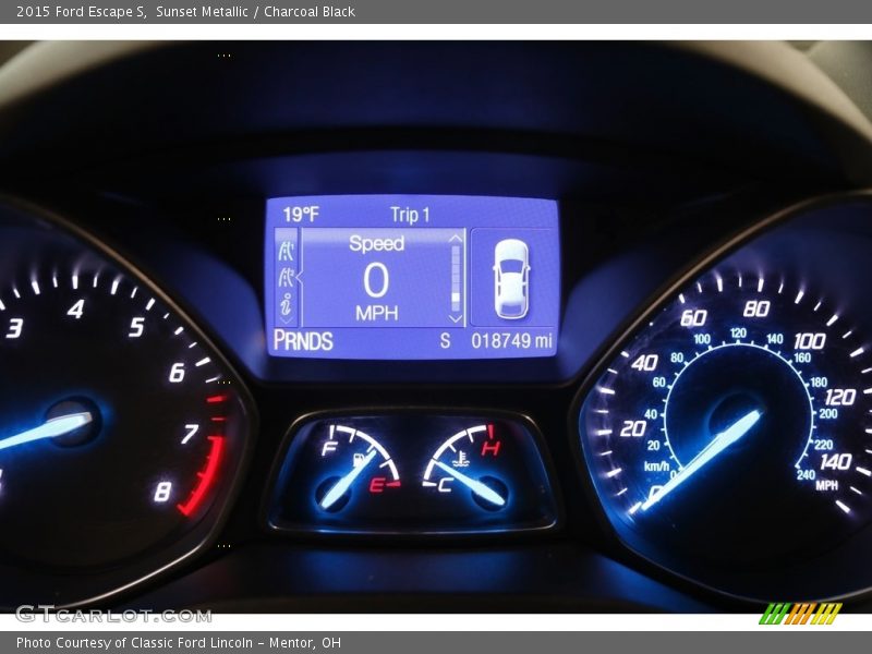 Sunset Metallic / Charcoal Black 2015 Ford Escape S