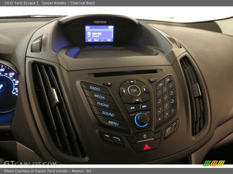 Sunset Metallic / Charcoal Black 2015 Ford Escape S