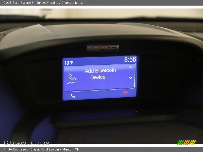 Sunset Metallic / Charcoal Black 2015 Ford Escape S