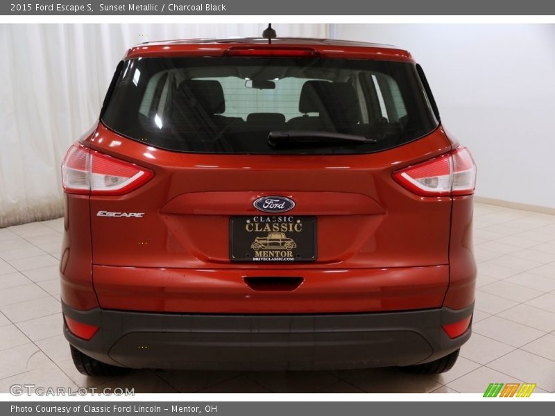 Sunset Metallic / Charcoal Black 2015 Ford Escape S