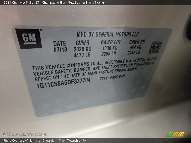 Champagne Silver Metallic / Jet Black/Titanium 2013 Chevrolet Malibu LT
