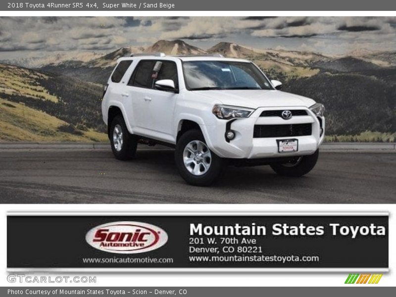 Super White / Sand Beige 2018 Toyota 4Runner SR5 4x4