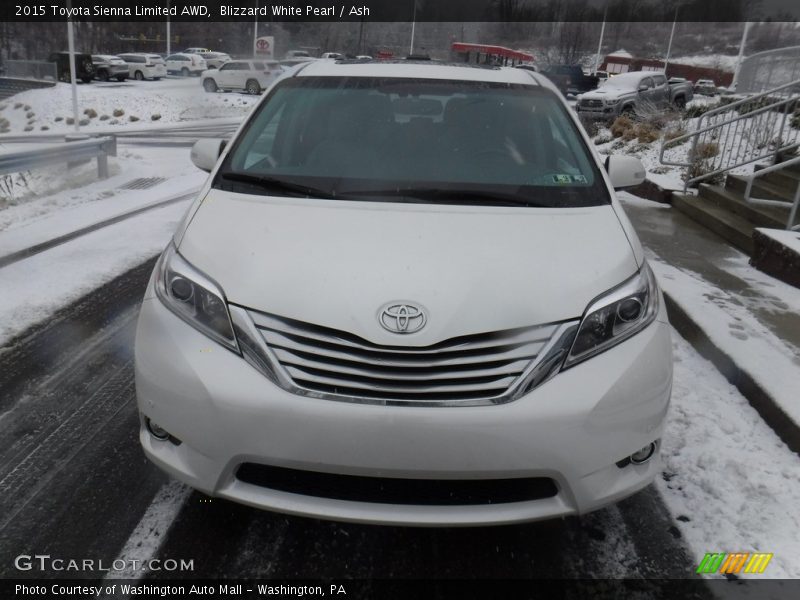 Blizzard White Pearl / Ash 2015 Toyota Sienna Limited AWD
